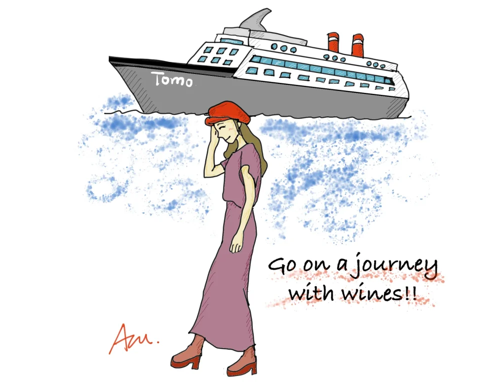 船上でワイン