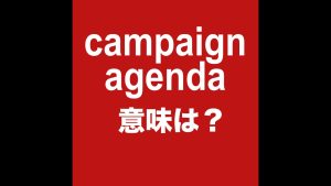 campaign agendaの意味