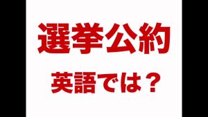選挙公約の英語