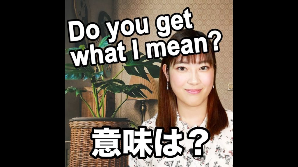 Do you get what I mean?の意味